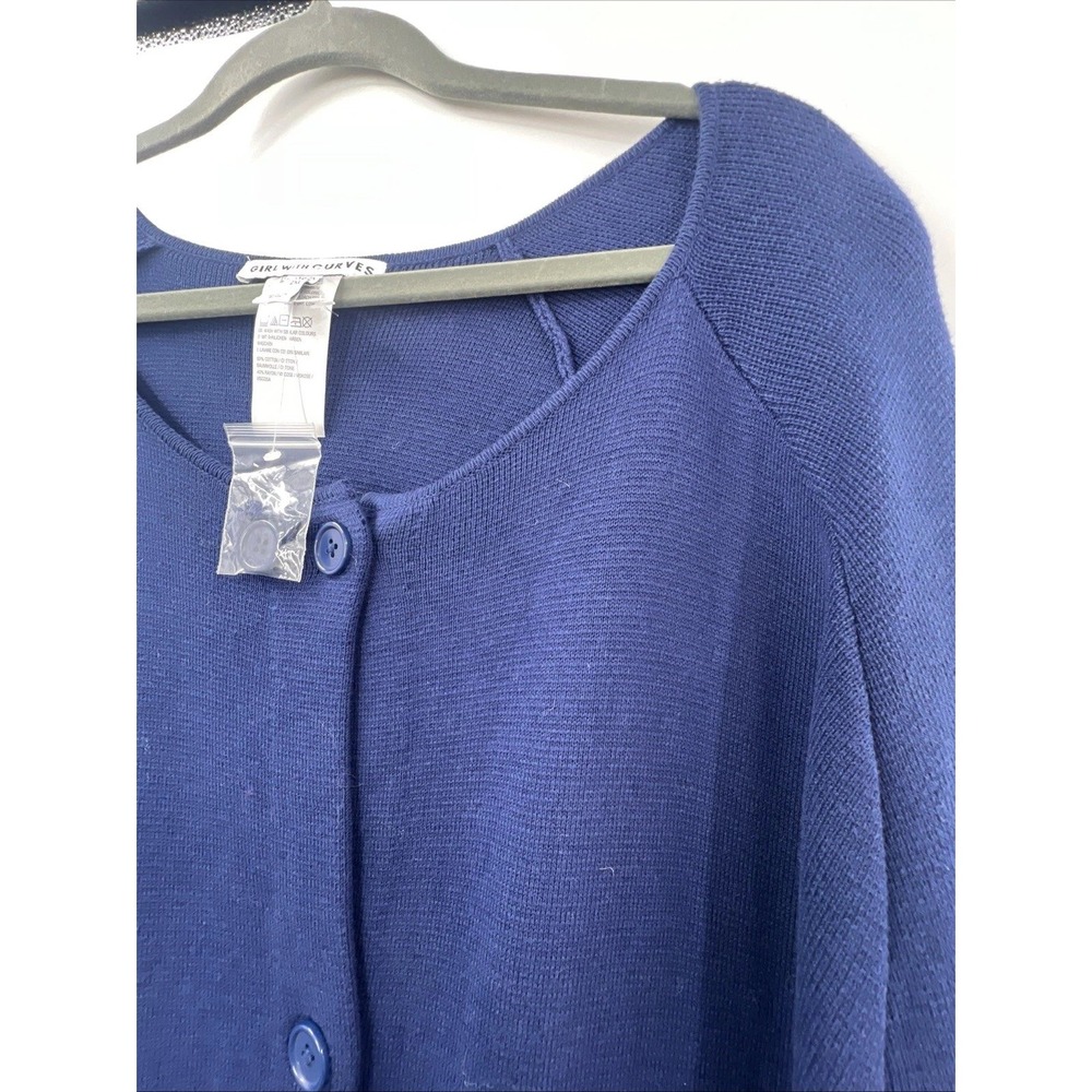 NWT Girl With Curves Dark Academia Cape Sweater Women XL/1X Blue Quiet Luxury - Picture 7 of 9